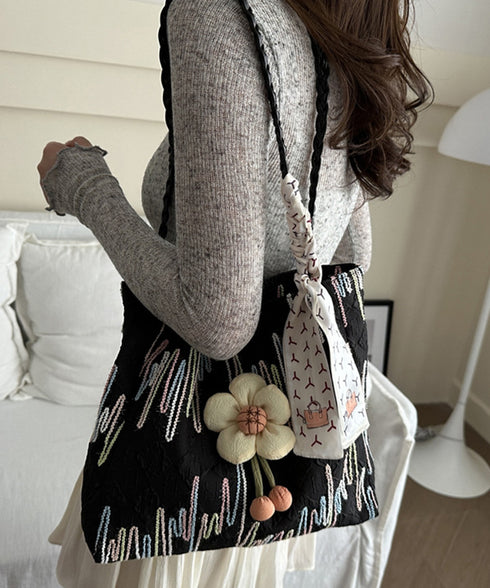 スカーフ付き 大容量トートバッグ 韓国風 レディース 女性バッグ おしゃれ 肩掛けバッグ 軽量 立体花ポイントバッグ  マザーズバッグ カジュアル鞄 手提げバッグ 98ZHUOQ-001